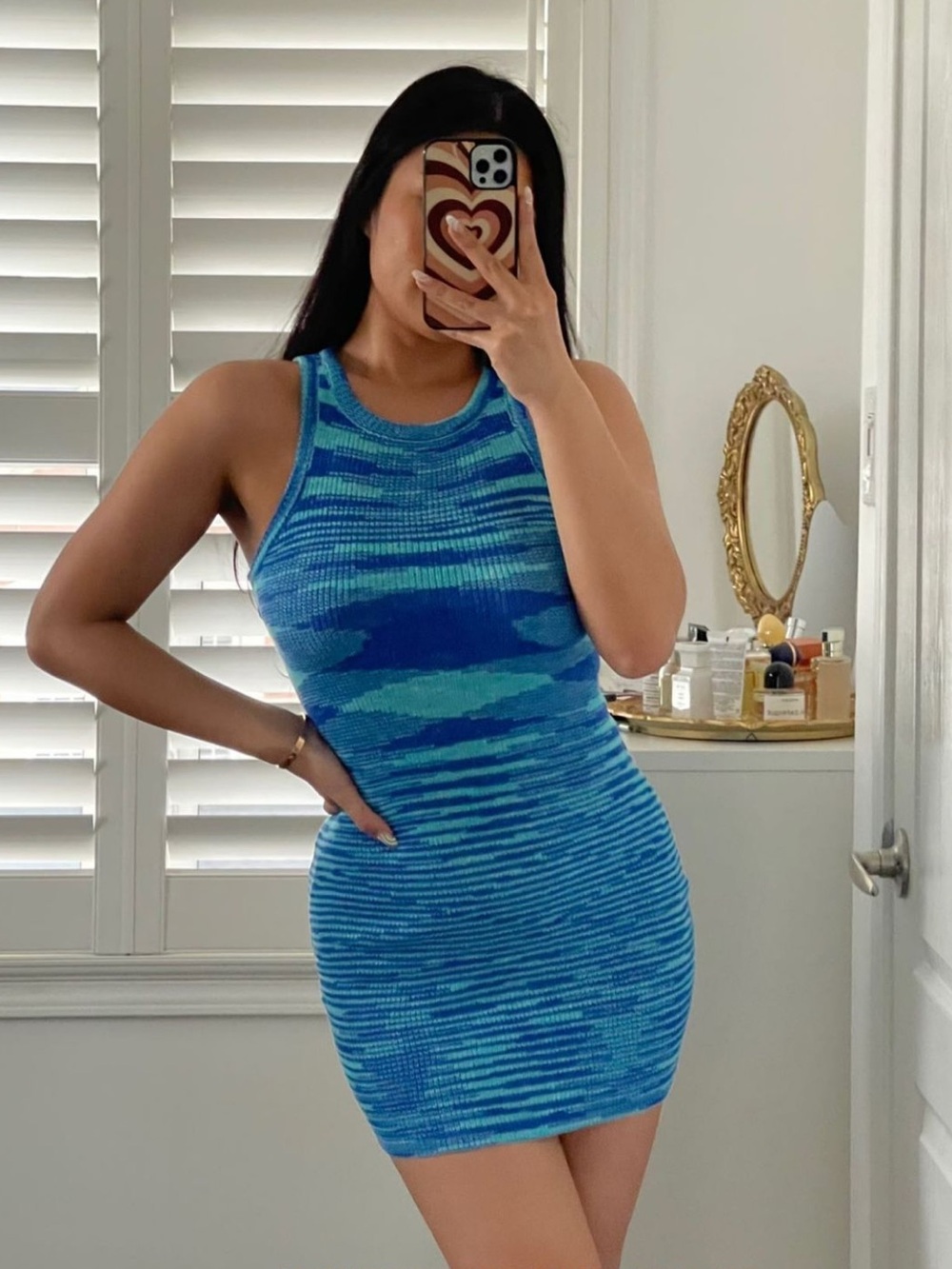 Princess Polly Blue Eilish Mini Dress Knit - size 6
